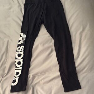 Adidas Leggings in Black with White Logo